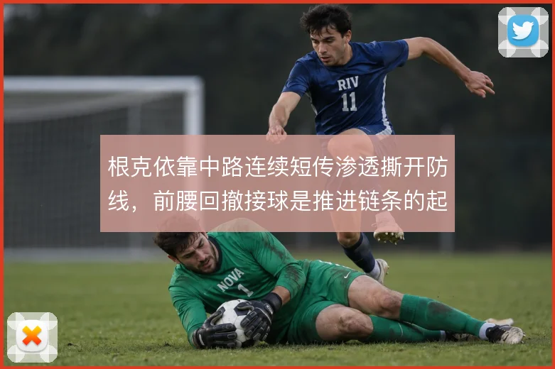 根克依靠中路连续短传渗透撕开防线，前腰回撤接球是推进链条的起点